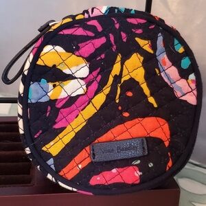 Vera Bradley Black and Multicolor Quilted Cosmetic Case